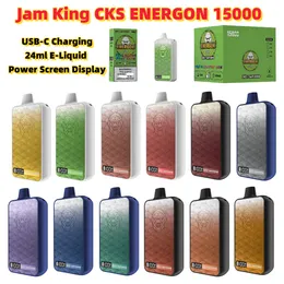 Elektroniczny papieros Vape 15000 Jam King CKS Energon 15000 Puffs 24 ml Prefild Oryginalny Puff 15K USB-C E płynny ekran z cewki Sok Warehouse Sok Sok soków