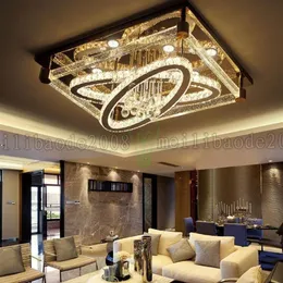 BE50 Simple Modern Creative Rectangular Ceiling Light Oval LED Crystal Lamps Living Room Restaurant Bedroom El Taklampor L250C