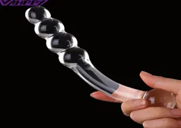 VaHppy Granulare Vetro Cristallo Dildo Pene Spina anale Giocattoli del sesso Prodotti per adulti Donne Dispositivo per masturbazione Bastone per massaggio AP02038 Y181023775584