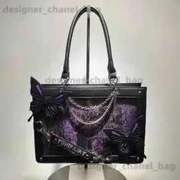 Torby na ramię Haex Lolita Woman Bagów na ramię Modna nowa E Girl DIY Transparent ITA Torby Gothic Punk Chains Butterfly Bolso Mujer T240110