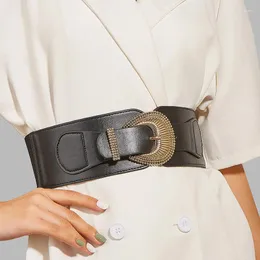 Belts Retro PU Elastic Wide Belt For Women Designer Corset Waist Strap Dress Coat Sweater Female Decorative Waistband