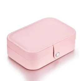 الوردي متعدد الوظائف بو الجلود الجلدية مجوهرات مربع التخزين مربع الشاشة علبة سيدة تخزين مربع قفص فقط BZ0065 240109
