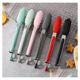 Other Kitchen Tools Food Grade Sile Tong Creative Non-Slip Bread Tongs Serving Kitchen Tools Bbq Accessories Sn4530 Drop Delivery Home Dhg21