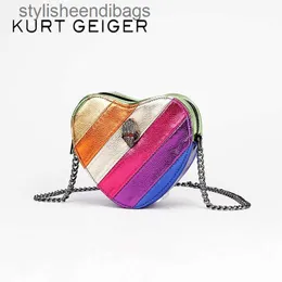 Axelväskor tennis kurt g London of Hearts Kurt geiger ny axelväska kontrast Rainbow Splice Crossbody Bag British varumärkesdesigner Handbagstylisheendibags