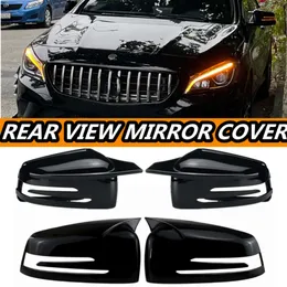 New Pair Add on Side Mirror Cap Covers For Mercedes W176 W246 W212 W204 C117 X156 X204 W221 C218 A B C E S CLA GLA GLK Class M Style