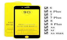 03mm härdade glas mobiltelefonskydd för iPhone12 11 Pro Max 8 7Plus 9h Explosion Proof Glossy Anti Scratch 9D Film5855652