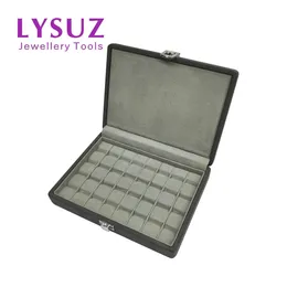 Display Gemstone Display Innehåller Box Loose Diamond Pack Storage Bag V Groove Microfiber Leather Jewellery Packaging Tray