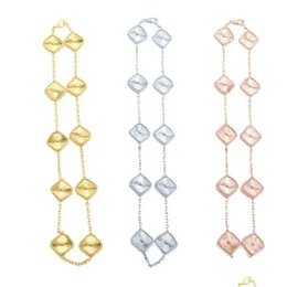 Chokers 2023 High End Charme Gargantilha Colar Mulheres Dez Flor Quatro Folha Grama Titânio Aço Designer 18k Gold Drop Entrega Jóias N Dhoqn