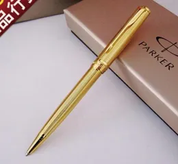 Brand Ballpoint pen All Metal Gold Ballpoint Pen Office Good Quality Pens School Suppliers Stationery Refill 07 mm Pens for Writi5206927