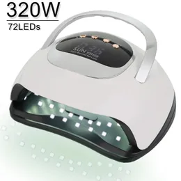 320W SUN X21 최대 네일 드라이어 머신 72 LED UV LED 램프 젤 폴란드 경화 매니 램프 10306099S 타이머 LCD 디스플레이 240109