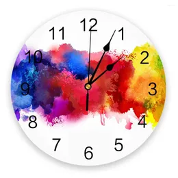 Orologi da parete Orologio a colori Splash Art per la decorazione domestica Soggiorno Orologio da appendere con ago al quarzo Cucina moderna