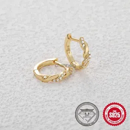 Stud BOAKO Pendientes Argollas Doradas 925 Silver Wave Cross Earrings For Women Moissanite Diamond Ear Buckle Trendy Fashion Jewelry YQ240110