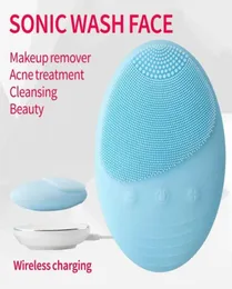 Gesichtsreiniger Hautpflege-Massagegerät Akustisches elektrisches Waschinstrument Drahtloses Laden IP7 Wasserdichtes Tiefenreinigungsbürstengerät5129423