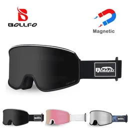 Óculos de esqui magnético máscara homem antifog lente dupla uv400 inverno snowmobile óculos esportes snowboard acessórios proteção