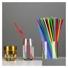 Disposable Cups Straws 3600Pcs Plastic Drinking St 6X260Mm Export To Japan Extendable Flexible Drink Sts Colored Ems Drop Delivery Dhnoc