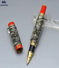 Jinhao Pen av hög kvalitet och gyllene dubbel Dragon Prossment Roller Ball Pen Stationery Office School Supplies Writing Smooth5793502