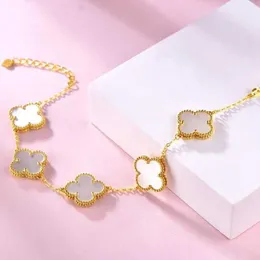 Designer pulseira van quatro trevo folha jóias 4 cleef mulheres charme bangle grama 5g ouro completo 999 cinco flores 24k incrustado ágata vermelha presente branco para girlf uklv