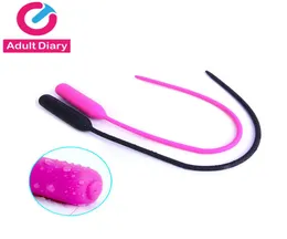 Adult Diary 45 cm langer Harnröhrenvibratorkatheter Silikon Penis Plug Sexspielzeug für Frauen Männer Paare Clitoralvagina Masturbator Y11999973