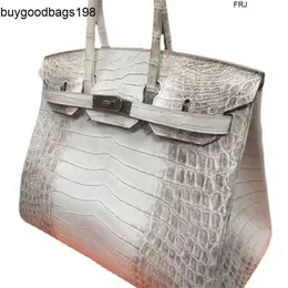 Himalayans Sacs à main Himalayans Sac Cuir Himalayanss Fourre-tout Crocodile du Nil Luxe Lumière Véritable Femme Fait à la main avec fil de cire Couture Origi