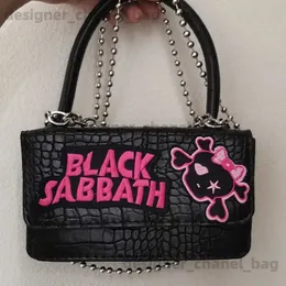 ショルダーバッグhaex harajuku bolso mujerファッションスカルパッチワークPuパーティーミニガールハンドバッグゴシックチェーンクロスボディ女性バッグ2022トレンドT240110