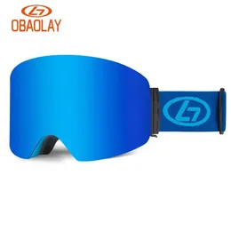 Sonnenbrille OBAOLAY Schneebrille Männer Antifog-Beschichtungen Skateboard Snowboard Skifahren Frauen Sonnenbrillen Outdoor Wintersport Schwarz Skibrille