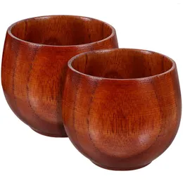 Bicchieri da vino 2 pezzi in legno S vetro stile giapponese tazza da tè tazza da caffè acqua potabile sake tazze cinesi resistenti al calore fatte a mano