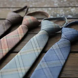 Bow Ties Stripe Plaid Print 6cm Neck slips för gentleman bröllopsfest Cravats Tillbehör Elastisk mode manlig blixtlås