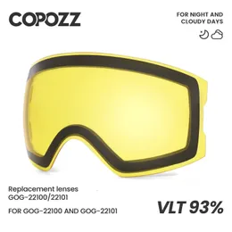 COPOZZ Replacement Ski Goggles Lens For Model 22100/22101 Anti-fog UV400 Ski Glasses Snow Goggles Eyewear Lenses Lens Only 240109