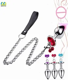 Toy Massager co Collar de correa de acero inoxidable Plug anal con campanas Estimular masaje a tope Sm Adulto Erótico Gspot Juguetes sexuales para4486286