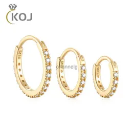 Stud Koj 6/8/10 mm Okrągły obieg Kolczyka 925 Srebrne Bling D Color Moissanite Hoop Earring dla kobiet akcesoria biżuterii YQ240110