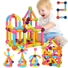 Budy budynkowe magnetyczne blokuje zabawki edukacyjne zabawki na łamigłówki 3D dla dzieci i malucha 240110