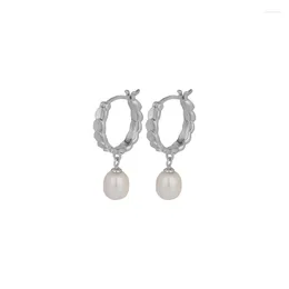 أقراط مسمار الجملة من S925 Silver Freshwater Pearl Ear Clip مصنع الحلي بدون أذن LB33