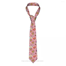 Laços na moda elementos dos desenhos animados coleção valentine impressão casual unisex pescoço gravata uso diário estreito listrado magro cravat