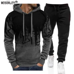 Chándales para hombres Conjuntos de chándal para hombres Fleece de dos piezas con capucha Sudadera con capucha Pantalones deportivos Ropa deportiva 4XLconjuntos masculinos Q230110