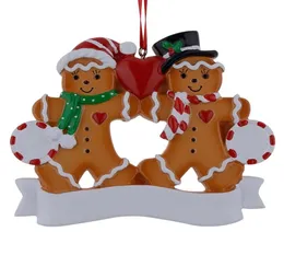 Maxora Resin Gingerbread Family Of 2 Christmas Ornaments With Red Apple As Personalized novelty Item Gifts For Holiday And Home De5389650