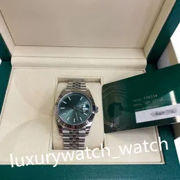 41mm Watches Men's Mint Green Blue Turquoise Watch Men BP Automatic 2813 Wimbledon Jubilee Bracelet Sapphire BPF Rhodium Silver 126334 Original Packaging