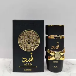 Lattafa yara asad perfumes badee al oud amethyst 영광의 향기 100ml 남성 여성 eau de parfum 3.4oz 긴 냄새 유도대 중성 향수 장미 쾰른 스프레이