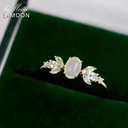 LAMOON Vintage Natürlicher Opal Ringe Für Frauen Topas Peridot Edelstein Ring Waldelfen Ring 925 Sterling Silber Vergoldet Schmuck 240109