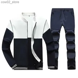 Homens Tracksuits 2023 Homens Plus Size Sportswear Running Sets Gym Treinamento Roupas Workout Jogging Sports Primavera Outono Zipper Tracksuit Q230110