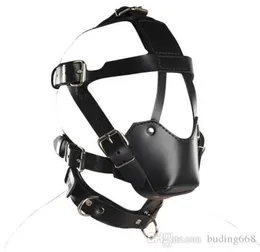 2019 Köle Parlak Muzzles Deri Davlumbazlar Mask Çıkarılabilir Ağız Gag Goggles Fetish Fantasy Seks Ürünü Yetişkin Başlıkları BDSM324901