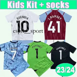 ESPNSport 23 24 McGinn Traore Kids Kit Soccer Jerseys Coutinho Kamara Digne Carlos Mings Luiz Buendia Watkins