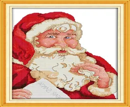 Weihnachtsmann-Cartoon, Weihnachtsdekoration, Gemälde, handgefertigte Kreuzstich-Stickerei, Handarbeitssets, gezählter Druck auf Leinwand, DMC 14 CT, 8819262