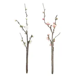 Fleurs décoratives Faux prunier Bossom longues tiges Vase remplissage Branches artificielles pour El fête de mariage jardin décoration de la maison