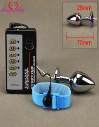Маленький анальный штепсельный пенис Кольцо электрическое хозяин и кабельный шок Электроймуляция сексуальных игрушек для Destens для взрослых Y2004228606063