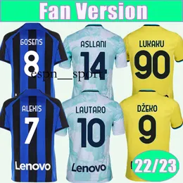 espnsport 22 23 ALEXIS BARELLA LUKAKU Mens Soccer Jerseys GOSENS DZEKO LAUTARO J. CORREA CALHANOGLU SKRINIAR BROZOVIC Home Away 3rd Football Shirt Short Sleeve