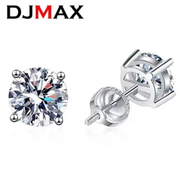 DJAMX 052ct Brincos de diamante para mulheres originais 925 prata esterlina parafuso brinco feminino 2023 240109