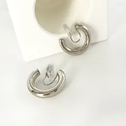 Pendientes traseros de moda Chapado en plata con forma de círculo, pendiente sin perforación con Clip para oreja para mujeres y niñas, regalos de joyería de fiesta E2211