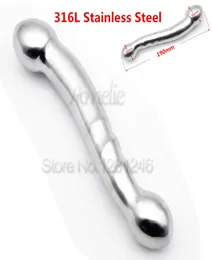 Solid 316L Stainless Steel Anal Dildo Butt Plug Heavy Anus Bead Massage Fetish Chastity Device Anal Sex Toys for Women and Men Y185771012