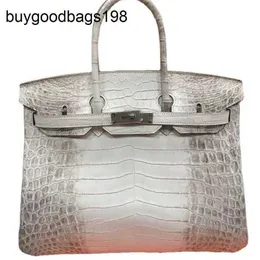 Borse dell'Himalaya Borse dell'Himalaya Borsa dell'Himalaya in vera pelle Tote Coccodrillo del Nilo cucita a mano Borsa da donna di lusso portatile di grande capacità Originale l