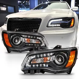 "Black Led DRL"2011-2014 크라이슬러 300 공장 스타일 헤드 라이트 램프 교체